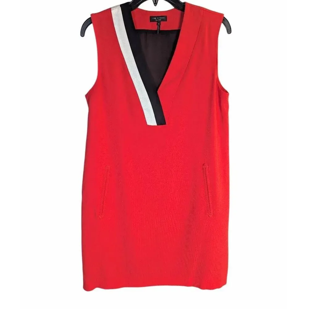 Rag & Bone Lodwick red & black colorblock sleeveless mini dress womens 4